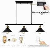 Timi Home suspension noire à 3 lumières, hauteur réglable photo 2