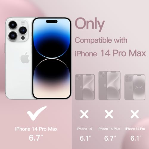 Image of JETech Silicone Cover Case for iPhone 14 Pro Max 6.7-Inch, Silky-Soft Touch Full-Body Protective Phone Case, Shockproof Cover with Microfiber Lining (Pink)