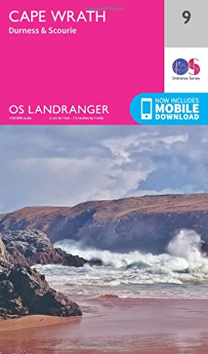 Cape Wrath Map | Durness & Scourie | Ordnance Survey | Os Landranger Map 9 | Scotland | Walks | Cycling | Days Out | Maps | Adventure