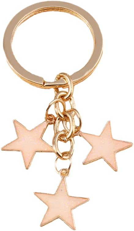 Fuqimanman2020 Glitter Star Charms Enameled Keychain for Women Girls Colorful Star Keyring with Tassel Purse Bag Decor