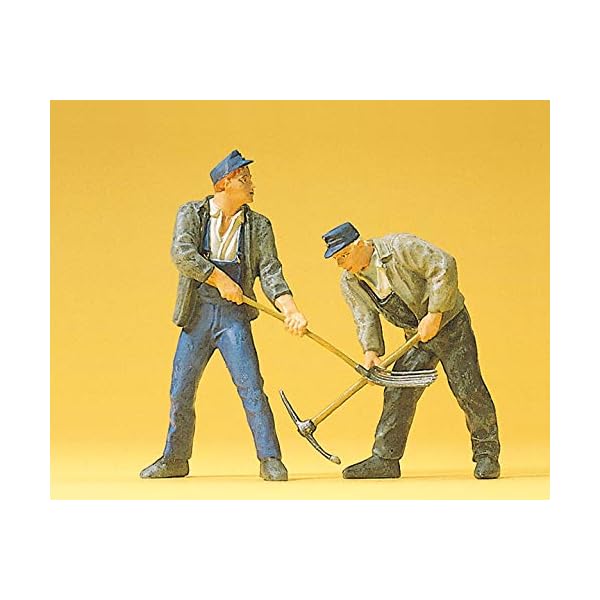 Preiser 1/22,50 TH – pr45007 – Modelleisenbahnen – 2 Arbeiter-Weg mit Hacken