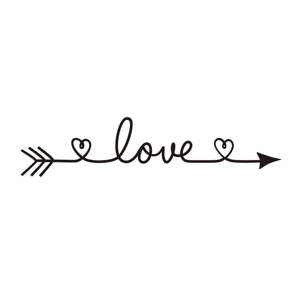 générique Chambre Art Stickers Vinyle Décor Amovible Autocollant Maison Murale Famille DIY Décor À La Maison Déco Murale Chambre Ado Fille (Black, One Size)