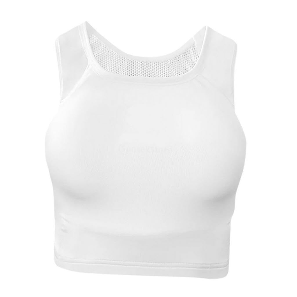 Karate Brustschutz Damen Schutzweste Fitness Sport Zubehör Atmungsaktives Mesh PC Innenfutter Elastisch Praktischer Einsatz für Taekwondo Rugby