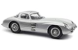 CMC 1955 MB 300 SLR Uhlenhaut Coupe Silver with Blue Interior 1/18 Diecast Model Car M-243