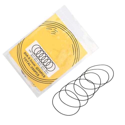 Generic Outil de Réparation de Joints d'étanchéité en Caoutchouc étanches pour Horlogers et Réparateurs, Jeu de 200 Joints Toriques, épaisseur 0,5 Mm-0,6 Mm, Tailles Assorties 16 Mm-34 Mm (Anneau