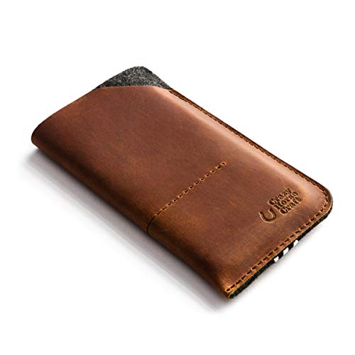 Leather Case For Iphone 14 Pro / 14 Plus, 14/13 / 12 Pro Max, 13/12 Mini, Classic Brown, Handmade Phone Sleeve, Cover 11, Xr, Xs, Se, 8, Wool Felt Card Wallet, Samsung S20, S10, Crazy Horse Craft #TOP20