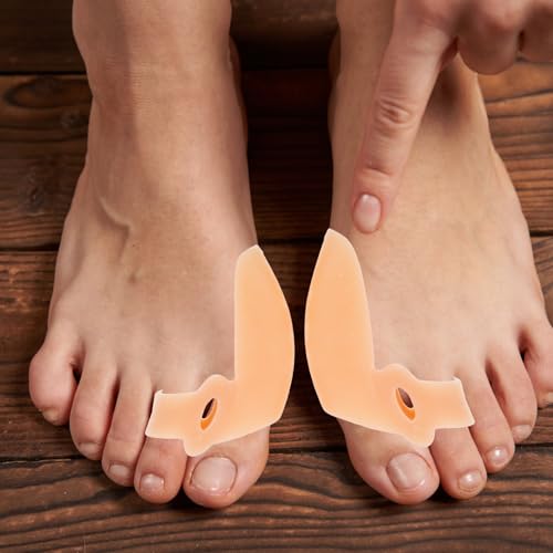 Wakauto Silicone Separators 4 Pairs Skin Color Orthopedic Spacers for Bunion Foot Care Supplies for Home Use
