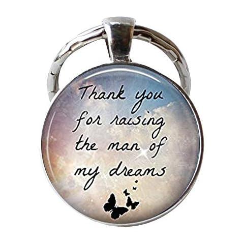KWYUT Handmade Keychain,Thank You for Raising The Man of My Dreams,Keychain Cover