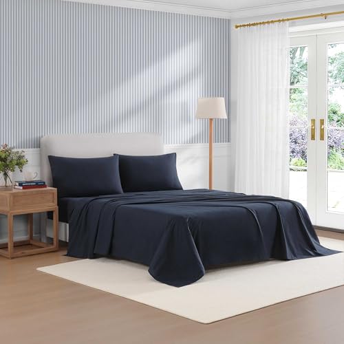 Tommy Hilfiger - Sábanas de Cama King, Ropa de Cama de algodón Que Absorbe la Humedad con Funda de Almohada a Juego, Juego de Cama Ligero, Bolsillos Profundos, Certificado Oeko-Tex (Performance - imagen 2
