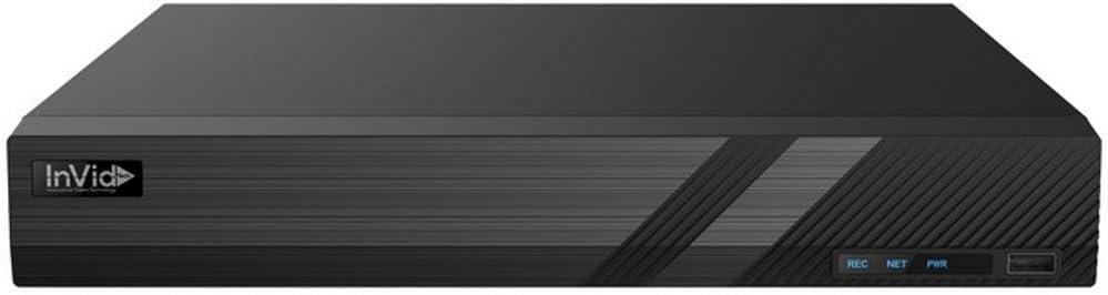 InVid Tech PD2B-4NH 4-Channel TVI/AHD/CVI/Analog/IP Universal Port Recorder (8 MP) with 2 Bonus IP Ch (8 MP), Up to 6 Cameras Total, 1 HD Bay, Audio Over Coax (AoC), H.265, RJ45, 2 USB