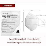 CRAZYCHIC - 10X Maska FFP2 NR Biała Certyfikowana CE EN149 - Maseczka Ochrona Dróg Oddechowych - Wysoka Filtracja 5 Warstw - Hipoalergiczna - Indywidualne Opakowanie - Pudełko 10 Szt.