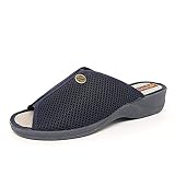  Zapatilla casa mujer DOCTOR CUTILLAS, tejido azul marino. Mod.21732 (Azul, numeric_38)