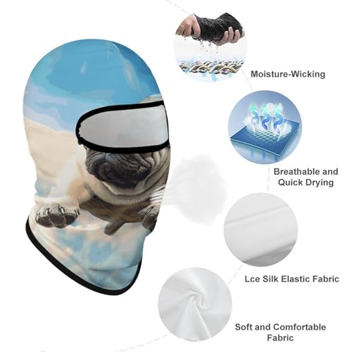 Balaclava para Hombre y Mujer, Máscara de Esquí Divertida en Diseño de Tortuga y Perro, Cubierta Facial Completa para Ciclismo miniatura 3