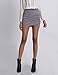 NEARKIN (NKNKSSK64 Womens Stretchy Waistband Shirring Fitted Mini Skirt Gray US M(Tag Size L)