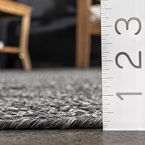 nuLOOM Wynn Braided Indoor/Outdoor Runner Rug, 2' 6" x 16', Charcoal