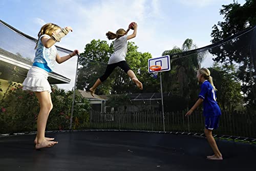 XL Mini Basketball Hoop Set CLAMP ON Poles for Trampoline, Boat, Pontoon, Bunk Bed, Pop Up Tent for Tailgating or Beach