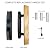 ALLYWASAI Patio Sliding Door Handle Set, Perfect Replacement Mortise Style Wood Handle Set Fits Door Thickness from 1-1/2" to 1-3/4", 3-15/16" Screw Hole Spacing, Non-Keyed, Black