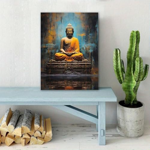 Impression sur toile statue de Bouddha et affiches de peinture zen - 4