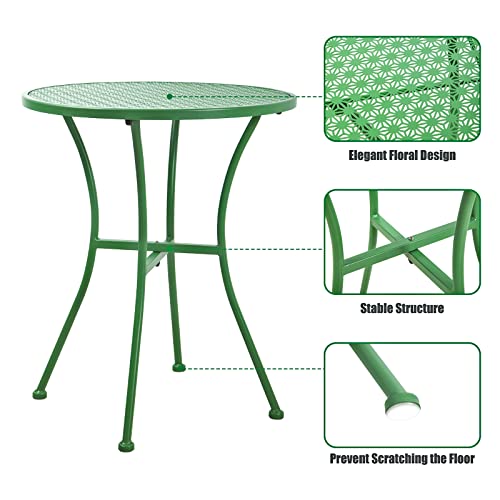 Outogether Steel Metal Round Table For Outdoor Patio,Coffee Table (Green) #TOP3