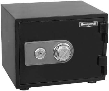 Honeywell Safes & Door Locks 2101 Steel Fireproof and Waterproof Security Safe with Dual Dial and Key Lock Protection, 0.50-Cubic Feet, Black