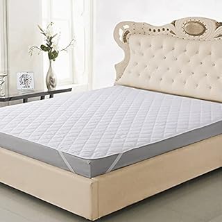 Air Comfort Luxurious Soft Touch Microfibre Mattress Topper, Single - Extra Thick Hollowfibre Filled Down Alternative Firm Quilted Fitted Bedding Mattress Pad with Elasticated Corner Straps