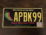 Plaque d'immatriculation New Mexico Chili Capitale du Monde Près de la Monnaie Voir photos 6x12'