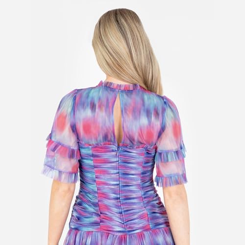 Robe mini col haut silhouette sublimée en tulle extensible pour morphologie variée - 5