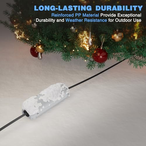 Flemoon [3 Pack] Outdoor Extension Cord Cover Waterproof, Weatherproof Electrical Connection Box for Straight Plug, Outlet, Socket, Halloween, Christmas Holiday Decoration String Light, Light Grey by Flemoon - Image 7