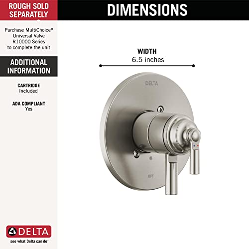 Delta Faucet T17035-SS, Saylor 17 Series Dual-Handle Shower Valve Trim Kit, Shower Trim Kit, in Stainless Steel Finish (Valve Not Included) by DELTA - Used condition - Image 2