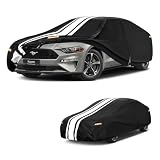 Kayme Heavy Duty Car Cover Custom Fit for Ford Mustang/Shelby/Mustang GT GT350 GT500 (1964-2026), Outdoor Full Exterior Cover with Tape and Towel, Rain Snow Sun UV Protection.
