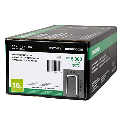 Metabo HPT 11307HPT 16 Gauge Galvanized Roofing Staples 1" x 2" | 5000 Count by Metabo HPT - Used condition - CA$54.42