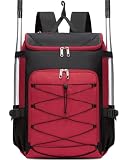 FOKDUVB Baseball Softball Gear Bag for Boys Girls Ages 8-12 12-14 14-16 Large Kids Bat Bag Backpack with Ventilated Shoe Compartment Baseball Softball Stuff Supplies for Youth Adult (Red)