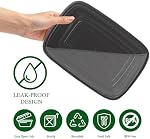 50 Emballage de contenants d'aliments noirs avec lids, 38 oz Grand contenants en plastique, contenants de préparation de repas réutilisables pour l'entreposage des aliments, récipients jetables pour déjeuner et restaurant