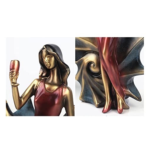 Soporte para Botella de Vino Resina Personaje Femenino Rojo miniatura 3