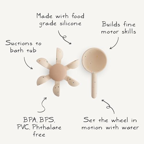 Image of mushie Water Wheel Bath Toy | Toddler Sensory Toys for Bath & Play
