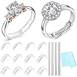 Haiou Ring Adjuster for Loose Rings Ring Size Adjuster for Loose Rings Fit Any Rings, Ring Tightener for Women and Men, 12 Pcs Invisible Ring Resizer