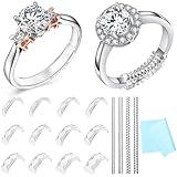 Haiou Ring Adjuster for Loose Rings Ring Size Adjuster for Loose Rings Fit Any Rings, Ring Tightener for Women and Men, 12 Pcs Invisible Ring Resizer