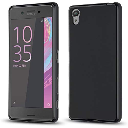 J&D Case Compatible for Sony Xperia X Case, Drop Protection Slim Cushion Shock Resistant Protective TPU Slim Case for Sony Xperia X Bumper Case, Not for Sony Xperia X Compact, Black
