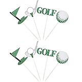 24 PCS Golf Cupcake Toppers Glitter Sport Golf Ball Cupcake Picks Baby Shower Golf Theme Birthday...