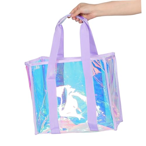 BESPORTBLE Holographic PVC Beach Tote Bag Set Waterproof Large Capacity Storage Handbag for Women for Summer Travel Picnics4