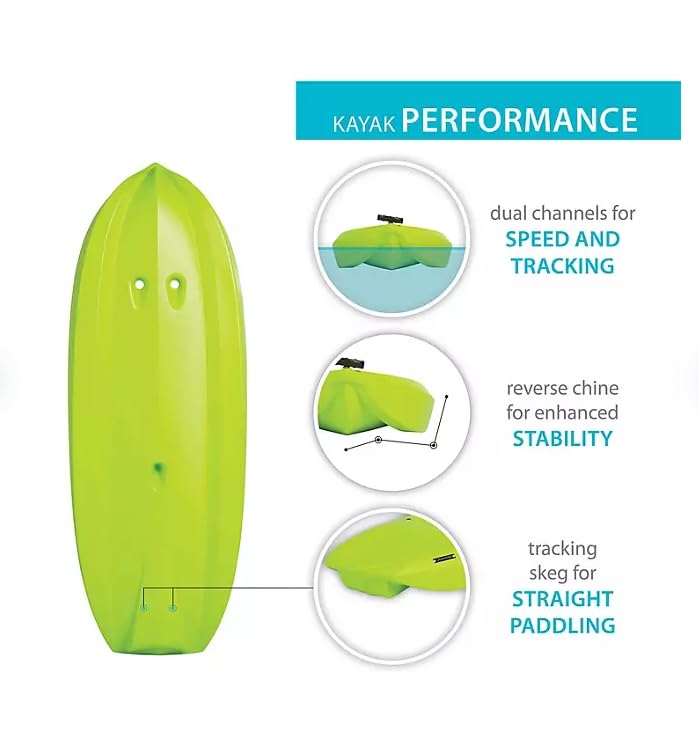 Kid's Relay Kayak with Paddle, Sized just Right for Kids,Stability and Safety for Family Adventures and Water Activities (Neon Green, 2 Pack)