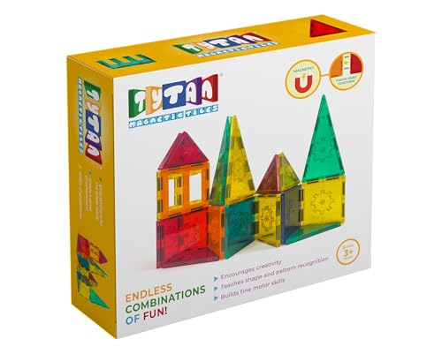 Tytan® Magnetic Tiles Starter Set – 25-Piece with STEAM Learning Workbook
