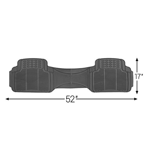 Oxgord 4Pc Rear Set Ridged Rubber Floor Mats, Universal Fit Mat For Suvs Vans- Rear Driver Passenger Side, Rear Runner And Trunk Liner Gray #TOP5