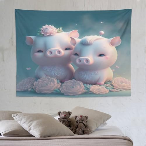 Tapisserie murale cochon mignon pour apporter de la joie chez vous