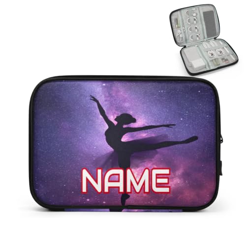 RPWOBBYQ Custom Electronics Organizer Ballerina Space Galaxy Travel Cable Pouch Large Tech Accessories Case Waterproof Cord Storage Bag for Power Bank Charger Phone Earphone