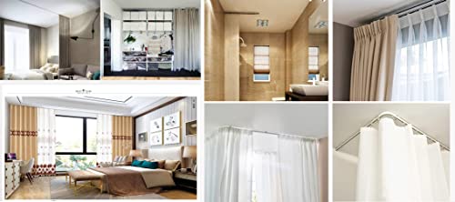 Ceiling Curtain Track Set,Room Divider Track, Shower Curtain Track Set with Hooks and All Accessories for Living Room, Bed Room, Closet and Sliding Door (For Spaces 12ft - 18ft Wide, White) - Thumbnail 7