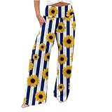 Women Summer High Waist Pants Cotton Linen Beach Vacation Breathable Wide Leg Trousers Ladies Loose