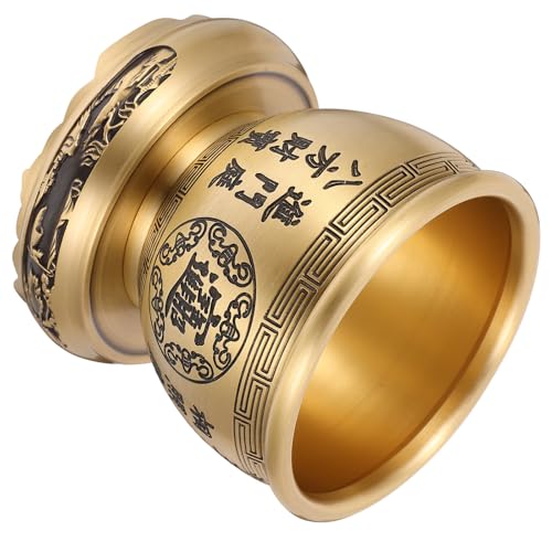 Cuenco de latón Feng Shui VALICLUD dorado para prosperidad 2