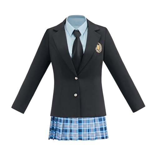MelangCos Mia Cosplay Costume School Uniform Women's Blazer Shirt Pleated Skirt Halloween Princess Diaries Outfit (Multicolor, XXL)