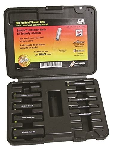 Bondhus Winkelschlüssel-Set – 9 Sechskant-Bits Von 4–17 Mm, 2 Zoll Länge